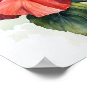 レッドハイビスカスフラワーズアートプリントポスター ポスター (角)