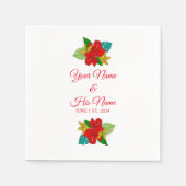 レッドハイビスカスフラワーズサンダー_コーブ スタンダードカクテルナプキン (正面)