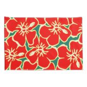 レッドハイビスカスフラワートロピカルハワイアンデコール 枕カバー (裏面-右)