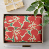 レッドハイビスカスフラワートロピカルハワイアンルアウ（ハワイ式宴会） 薄葉紙 (ギフト)