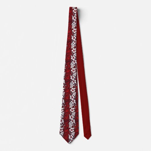 レッドハイビスカスフローラハワイ島ビーチ結婚式 ネクタイ (正面)