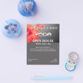 レッドハイビスカスヨガA5フライヤー チラシ (シングル)