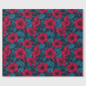 レッドハイビスカス包装紙 ラッピングペーパー (フラット)