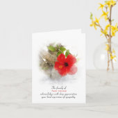 レッドハイビスカス悔やみや弔慰サンキューカード カード (黄色い花)