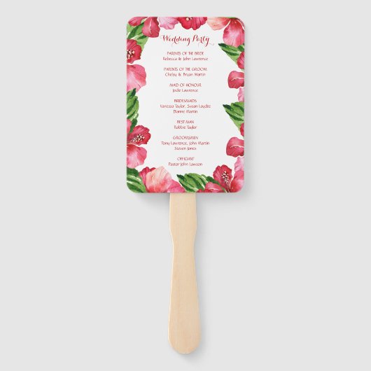 レッドハイビスカス結婚トロピカルセレモニー ハンドファン (裏面)