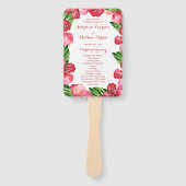 レッドハイビスカス結婚トロピカルセレモニー ハンドファン (正面)