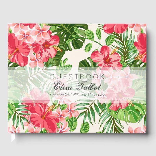 レッドハイビスカス葬儀記念ゲストブック ゲストブック (正面)