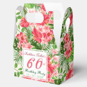 レッドハイビスカス60thバースデーパーティーの好意ボックス フェイバーボックス (オープン)