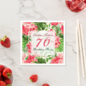 レッドハイビスカス70thバースデーパーティーペーパーナプキン スタンダードカクテルナプキン (インサイチュ)