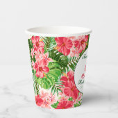 レッドハイビスカス90thバースデーパーティー紙カップ 紙コップ (正面)