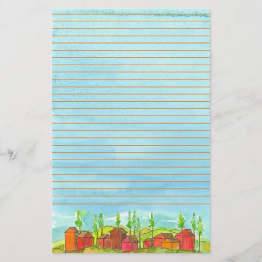 レッドハウスウォーターカラーライン 便箋 (正面)