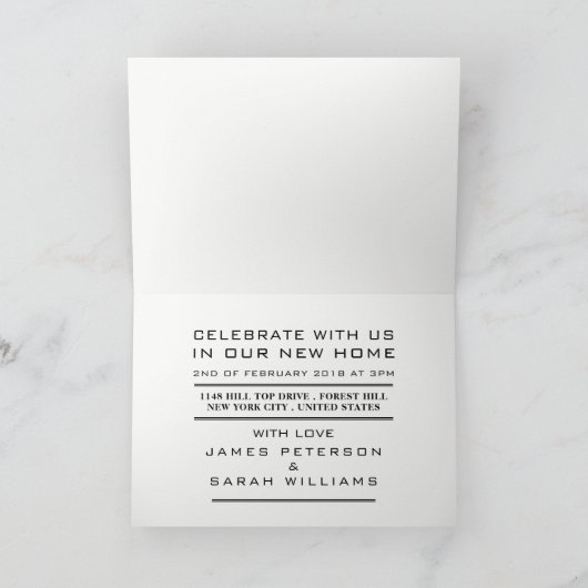 レッドハウスロゴ、引っ越し祝いパーティーパーティの招待状 招待状 (内部)