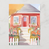 レッドハウス | かわいらし水絵を描色 ポストカード (正面)