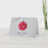 レッドハッエレガントプホリデーズオーナメントビジネス シーズンカード (正面)