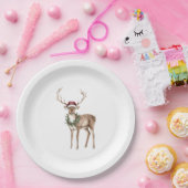 レッドハットトナカイのクリスマス ペーパープレート (パーティー)