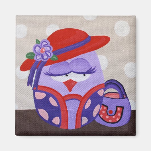 レッドハットフクロウ磁石 マグネット (正面)