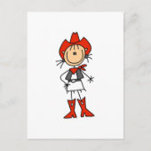 レッドハット女性のカーボーイTシャツとギフト ポストカード (正面)