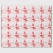 レッドハット雪だるまラッピング紙 ラッピングペーパー (フラット)