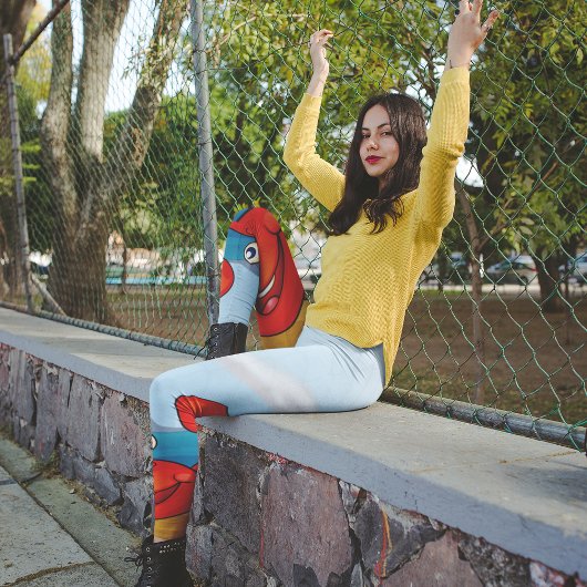 レッドハッピーカニのビーチレギンス レギンス