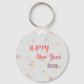 レッドハッピーニューイヤーのキーチェーン キーホルダー (正面)