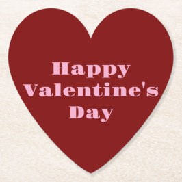 レッドハッピーバレンタインデーコースターセット ペーパーコースター