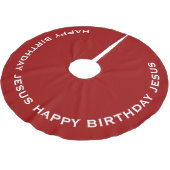 レッドハッピーバースデーイエス ブラッシュドポリエステルツリースカート (アングル)