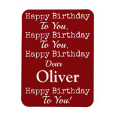 レッドハッピーバースデーソングプレミアムフレキシマグネット マグネット (縦)