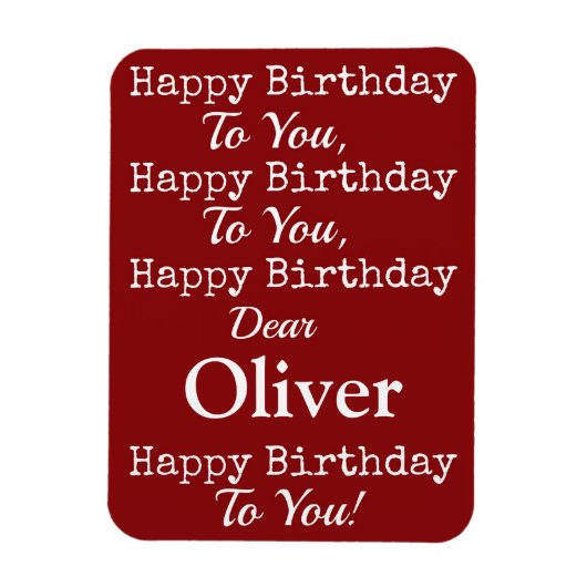 レッドハッピーバースデーソングプレミアムフレキシマグネット マグネット (縦)