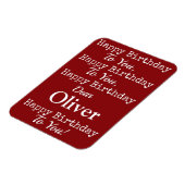 レッドハッピーバースデーソングプレミアムフレキシマグネット マグネット (左側)