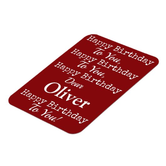 レッドハッピーバースデーソングプレミアムフレキシマグネット マグネット (左側)