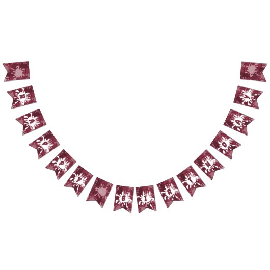 レッドハッピーバースデー絵画の（ばちゃばちゃ）跳ねるバンティングフラグ バンティングフラッグ (全)