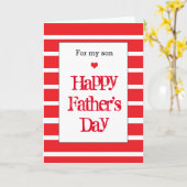 レッドハッピーファーザーズデイソン カード (黄色い花)