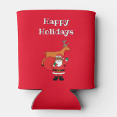 レッドハッピーホリデイズアフリカンアメリカンサンタクロース 缶クーラー (裏面)