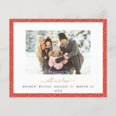 レッドハッピーホリデー2写真モダン2024カード (裏面)