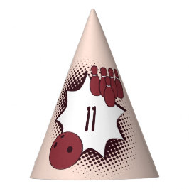 レッドハッピー11誕生日ボーリング パーティーハット