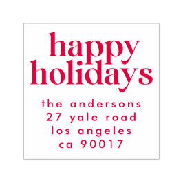 レッドハッモダンプホリデークリスマス差出人住所 セルフインキングスタンプ