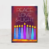 レッドハヌッカブルーボホローキャンドルピースラブライト シーズンカード (正面)