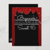 レッドハリウッドのカーテン&シルバースター日付を保存 案内ポストカード (正面/裏面)