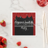 レッドハリウッドカーテン&シルバーカスタムパーティー スタンダードカクテルナプキン (インサイチュ)