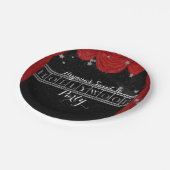 レッドハリウッドカーテン&シルバーカスタムパーティー ペーパープレート (アングル)