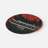 レッドハリウッドカーテン&金ゴールドカスタムパーティー ペーパープレート (アングル)