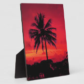 レッドハワイアンサンセットエキゾチックパームツリーズ フォトプラーク (側面)