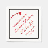 レッドハワイアン諸島卒業紙ナプキン スタンダードカクテルナプキン (正面)