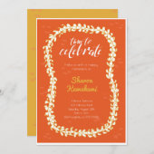 レッドハワイーパーティー招待状 招待状 (正面/裏面)