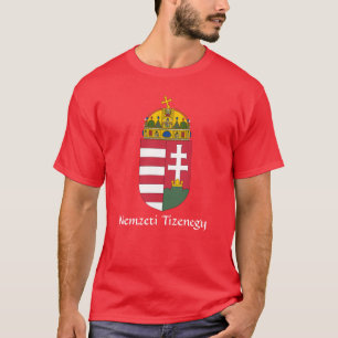 レッドハンガリーコートオブアームズネムゼティティゼネギーTシャツ Tシャツ