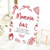 レッドハンドイタリアンドローピザパスタ桃佐バーサイン 台座サイン