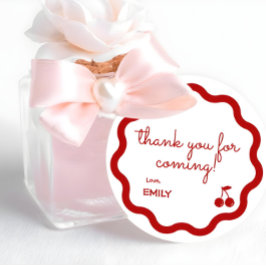 レッドハンドドローさくらんぼオン誕生日 フェイバータグ