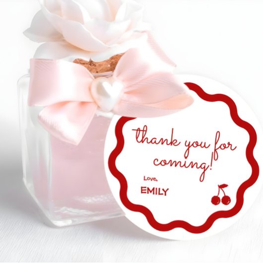 レッドハンドドローさくらんぼオン誕生日 フェイバータグ