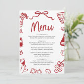 レッドハンドドローイタリアンドピお洒落ザパスタワイン メニュー (スタンド正面)