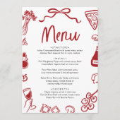 レッドハンドドローイタリアンドピお洒落ザパスタワイン メニュー (正面)